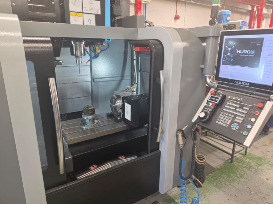 Close up of Hurco 3-Axis CNC machine