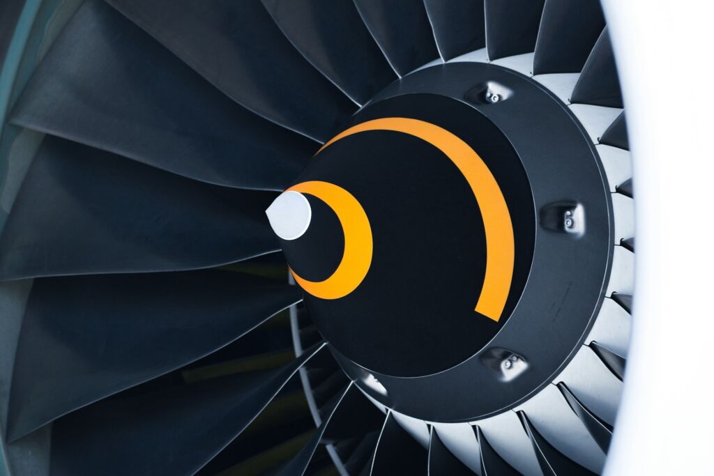 Close-up of aeroplane engine